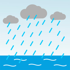 rain flat icon. vector illustration logo. isolated on white background