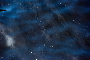 Background of the dirty blue water surface