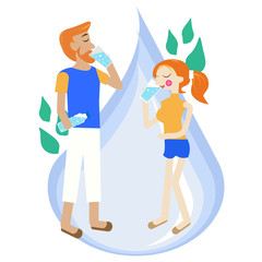 Drinking water for everyday with vector,illustration,flat,cartoon present in concept design