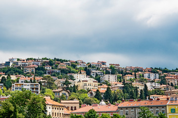 Fototapeta na wymiar view on the houses on the mountain, Rijeka, Istria, Croatia