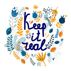 Keep it real. Hand drawn holiday lettering.
