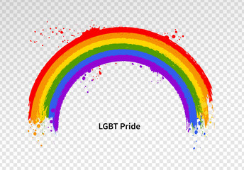Vector grunge Rainbow arc in LGBT flag colors