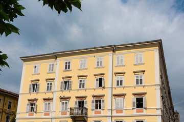 apartments in yellow building in Rijeka, Istria, Croatia