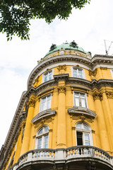 Fototapeta na wymiar yellow building in Rijeka, Istria, Croatia