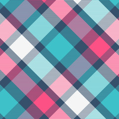 Tartan Pattern in Magenta and Cyan . Texture for plaid, tablecloths, clothes, shirts, dresses, paper, bedding, blankets, quilts and other textile products. Vector illustration EPS 10