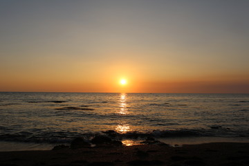 tramonto sull'oceano, isola Panay, Antique, Filippine
