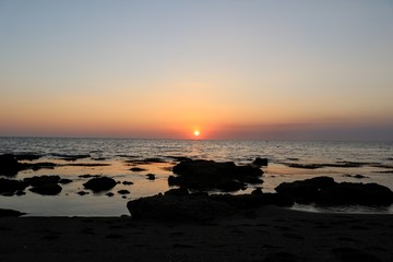 tramonto sull'oceano, isola Panay, Antique, Filippine