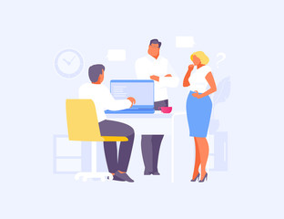 People in the office solve the problem