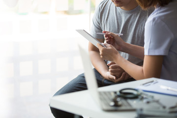 The doctor advised the young man. About male sexual diseases Sexual dysfunction Male organ diseases