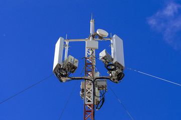 Radio relay equipment of cellular communication 5G. Bottom view