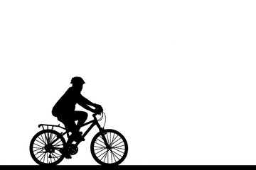 Fototapeta na wymiar Cycling Silhouette on white background