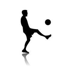 Soccer of futsal player silhouettes in various action poses