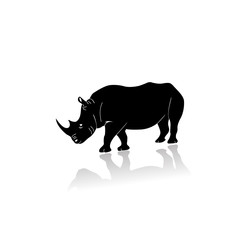 Silhouette illustration of a rhinoceros