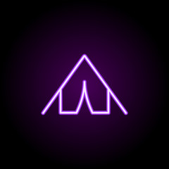 tent neon icon. Elements of hotel set. Simple icon for websites, web design, mobile app, info graphics