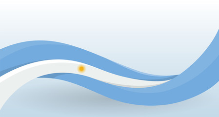 Argentina National flag. Waving unusual shape. Design template for decoration of flyer and card, poster, banner and logo. Isolated vector illustration.