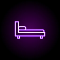 bed neon icon. Elements of hotel set. Simple icon for websites, web design, mobile app, info graphics