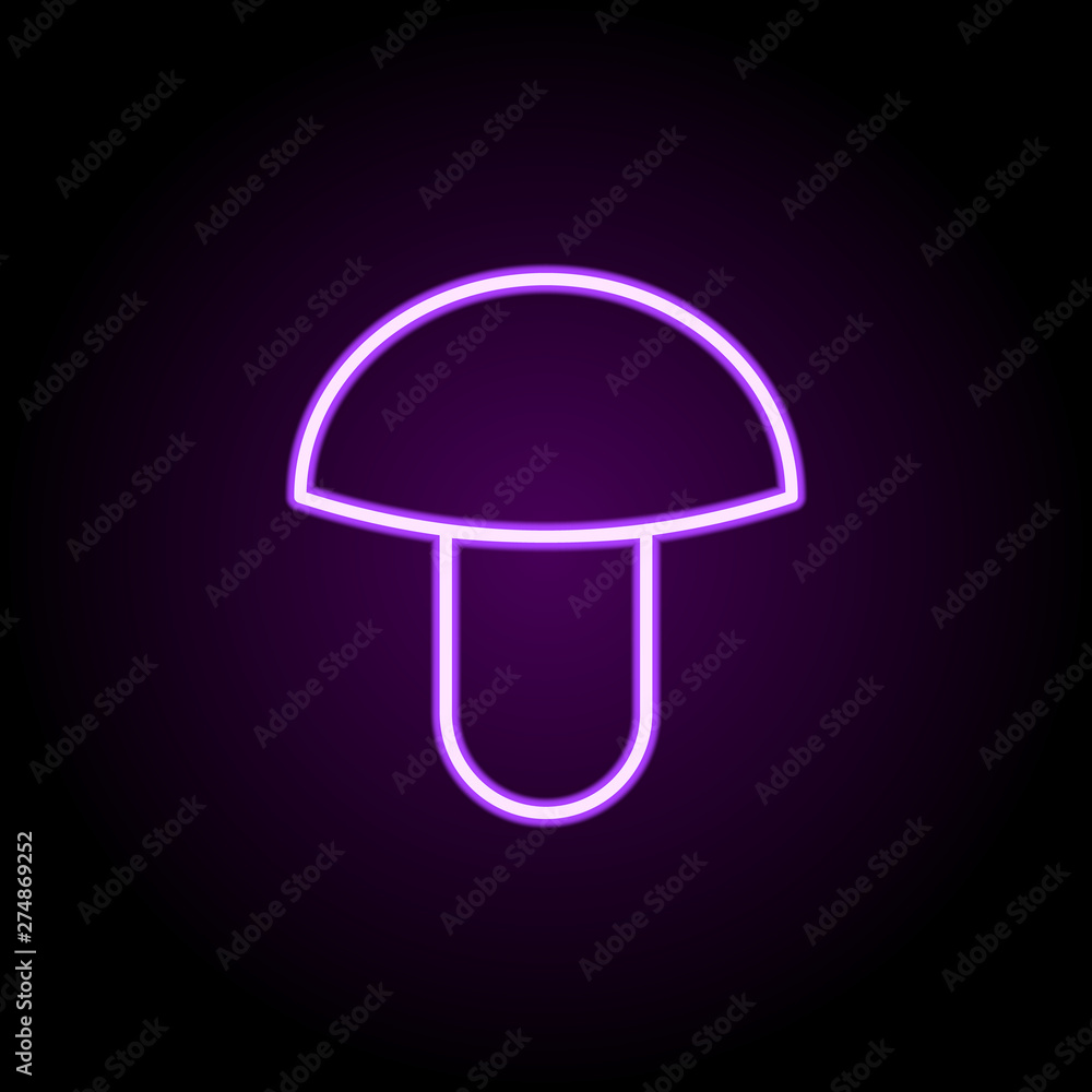 Poster mushroom neon icon. elements of web set. simple icon for websites, web design, mobile app, info grap