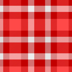 Tartan Pattern in Red and White . Texture for plaid, tablecloths, clothes, shirts, dresses, paper, bedding, blankets, quilts and other textile products. Vector illustration EPS 10