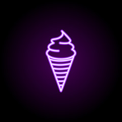 ice-cream neon icon. Elements of web set. Simple icon for websites, web design, mobile app, info graphics