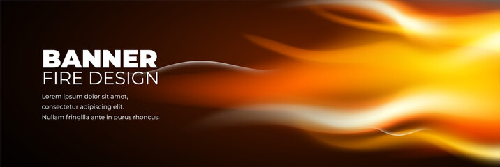 Abstract banner fire design template