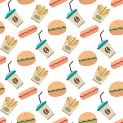Vector fast food pattern