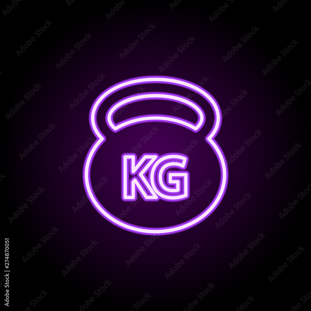 Poster weight neon icon. elements of web set. simple icon for websites, web design, mobile app, info graphi