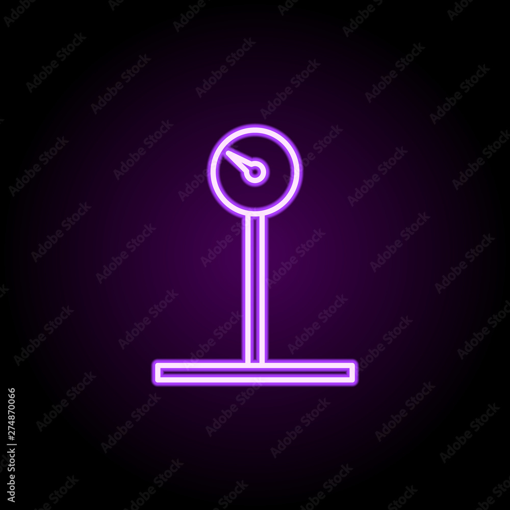 Poster cargo scales neon icon. elements of web set. simple icon for websites, web design, mobile app, info 