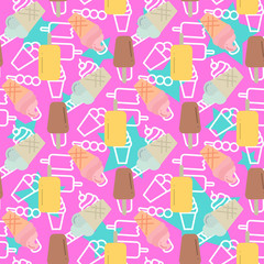 Vector ice cream pattern