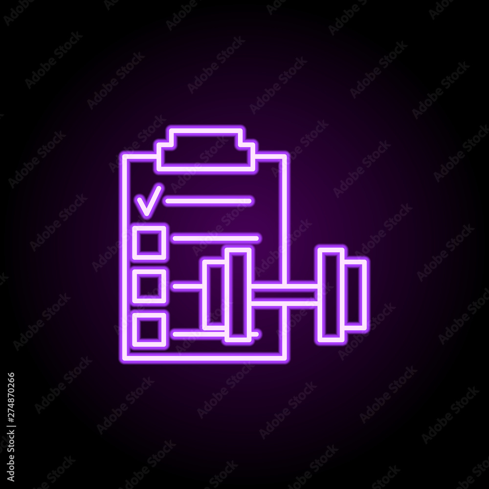 Poster sports standard neon icon. elements of web set. simple icon for websites, web design, mobile app, in