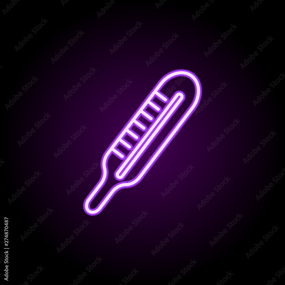 Poster thermometer neon icon. elements of web set. simple icon for websites, web design, mobile app, info g