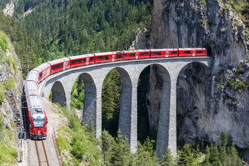 Fotobehang Landwasserviaduct Zwitserland, Landwasserviaduct