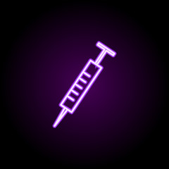 syringe neon icon. Elements of web set. Simple icon for websites, web design, mobile app, info graphics