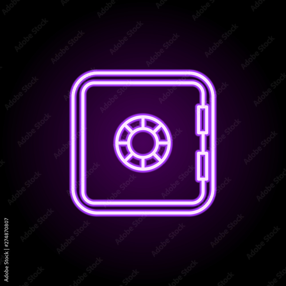 Poster safe neon icon. elements of web set. simple icon for websites, web design, mobile app, info graphics