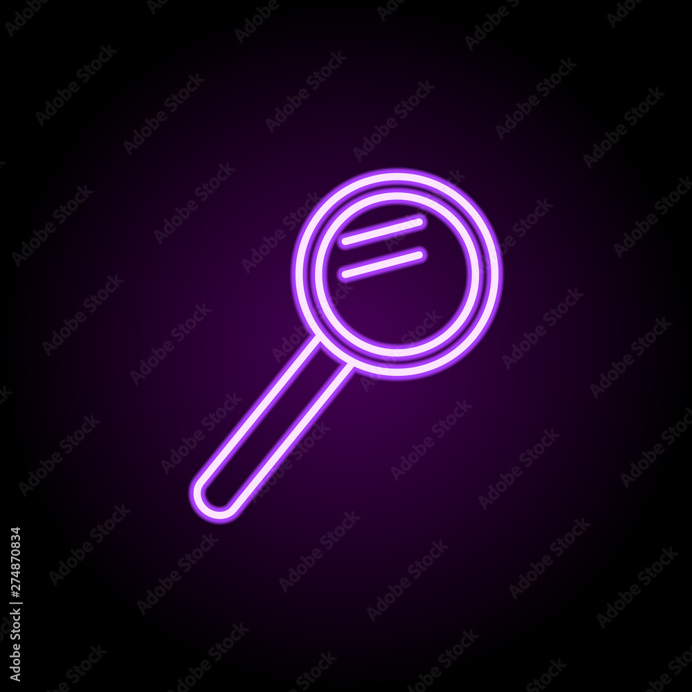Poster magnifier neon icon. elements of web set. simple icon for websites, web design, mobile app, info gra