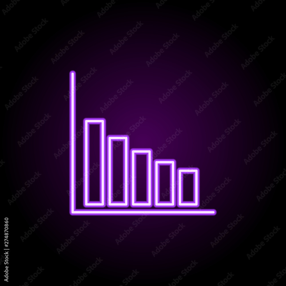 Poster downgrade schedule neon icon. elements of web set. simple icon for websites, web design, mobile app,