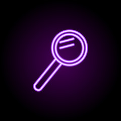 magnifier neon icon. Elements of web set. Simple icon for websites, web design, mobile app, info graphics