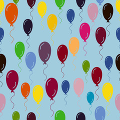 Seamless Pattern holiday bright background with festive balloons. Vector Illustration