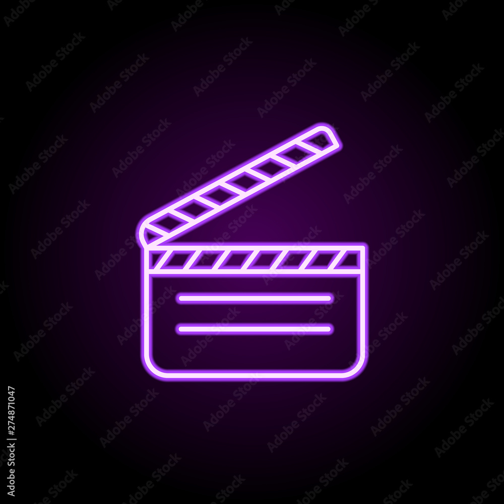 Poster director's cracker neon icon. elements of web set. simple icon for websites, web design, mobile app,