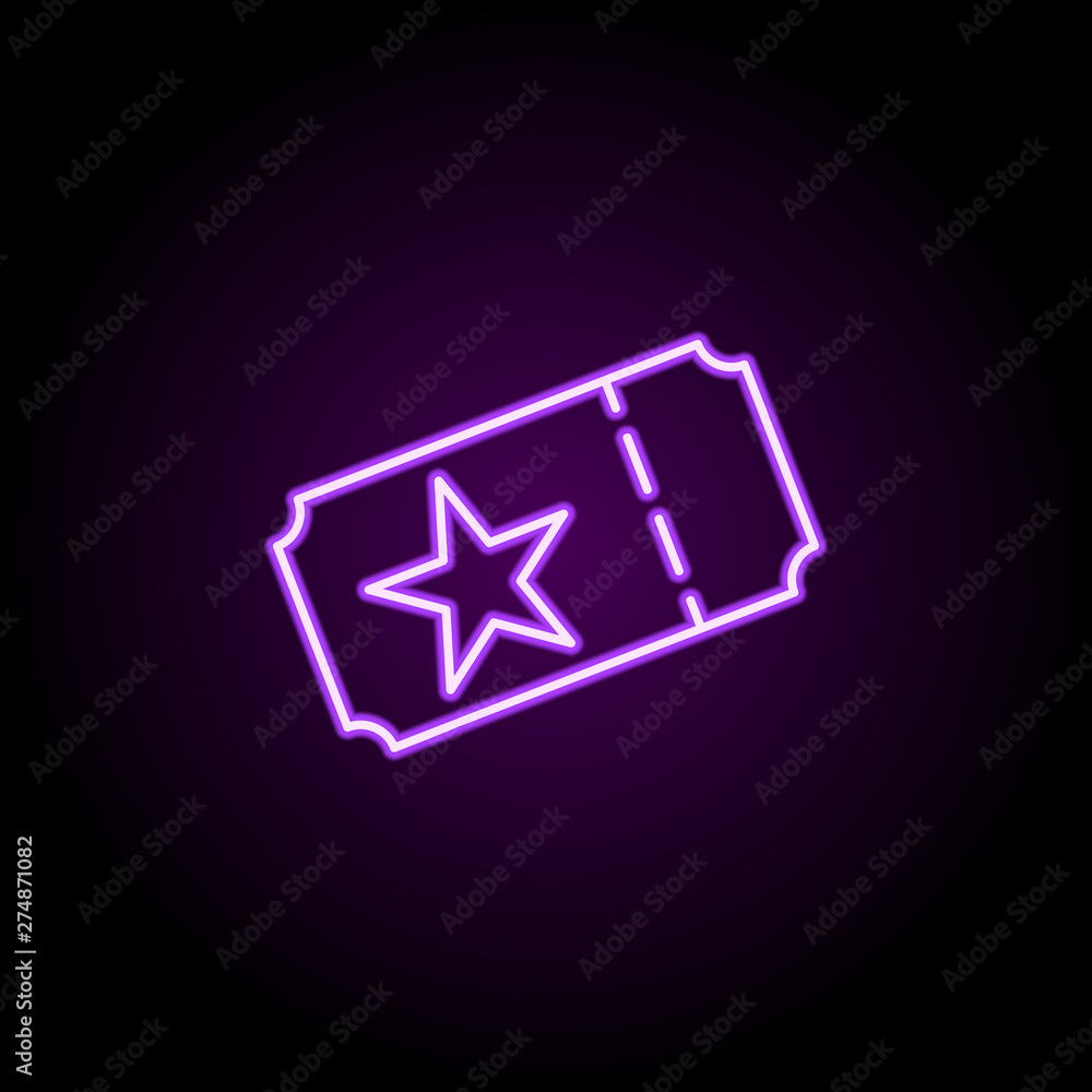 Poster ticket neon icon. elements of web set. simple icon for websites, web design, mobile app, info graphi