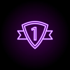 order for first place neon icon. Elements of web set. Simple icon for websites, web design, mobile app, info graphics