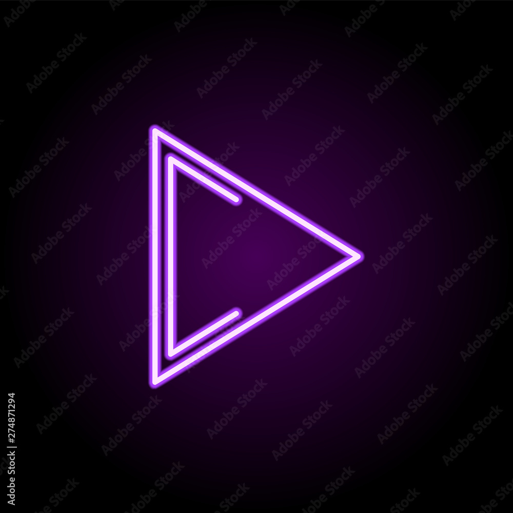 Poster play sign neon icon. elements of web set. simple icon for websites, web design, mobile app, info gra