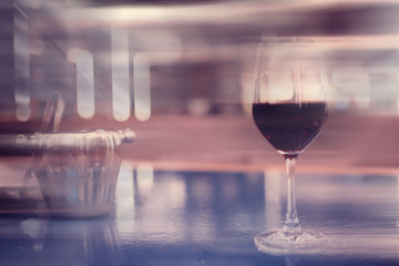 wine restaurant serving romance / beautiful concept alcohol glass, holiday dinner in a cafe