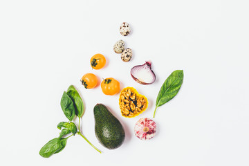 Creative food background of fresh greens