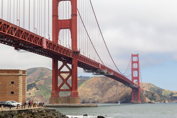 The Golden Gate bridge in San Francisco bay