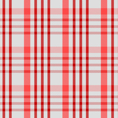 Tartan Pattern in Red and White . Texture for plaid, tablecloths, clothes, shirts, dresses, paper, bedding, blankets, quilts and other textile products. Vector illustration EPS 10