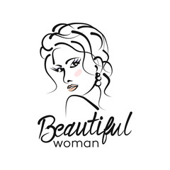 Modern beautiful woman logo