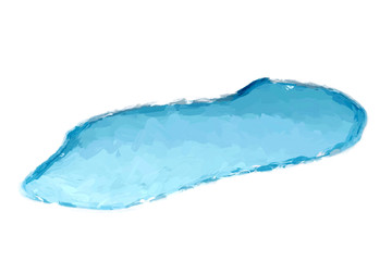 3d rendering of blue impasto puddle - isolated