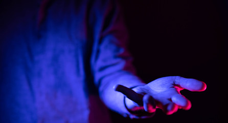 open hand in dark mode