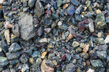 Mixed colored pebbles