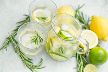 Lime, lemon and rosemary fresh lemonade